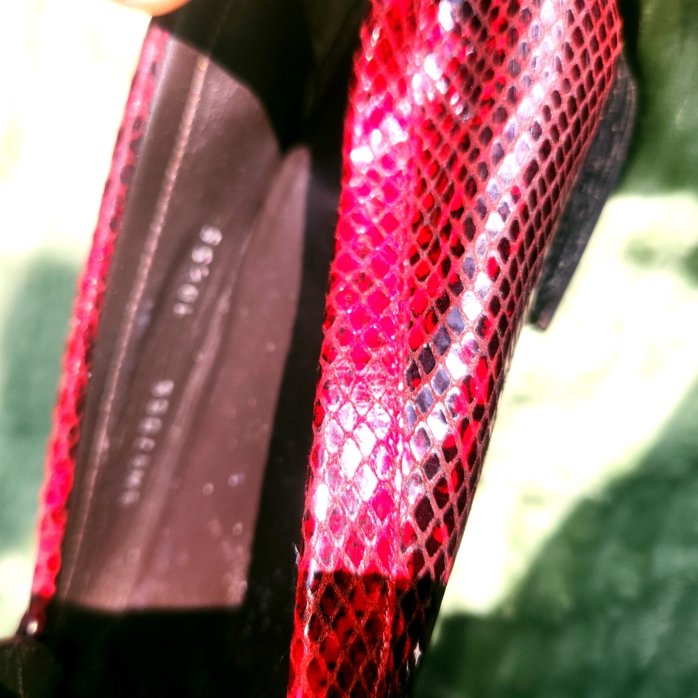 Stuart Weitzman Red Snakeskin Women's Slip-On Loafers w/Glossy Finish Sz. 10.5 - Picture 10 of 16